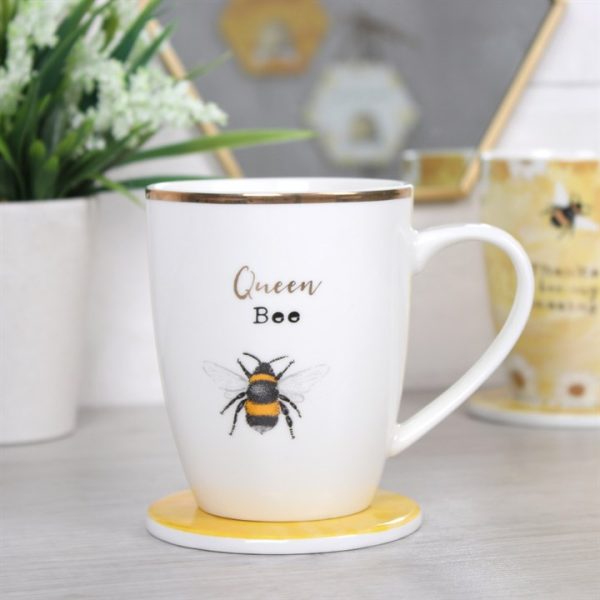 Queen Bee Ceramic Mug and Coaster Set - Image 3