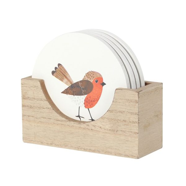 Winter Robin Coaster Set - Image 2